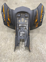 ATV Body Fender Kit - 2 Piece - Grey with Orange - Coleman AT125-EX, Rival Trailhawk 10, Tao Tao REX - VMC Chinese Parts