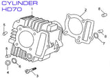 Cylinder Block Gasket - HD70 70cc - Kayo Fox 70 ATV - VMC Chinese Parts