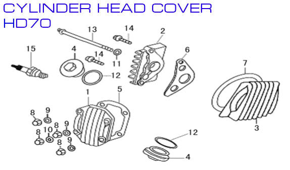 Cylinder Head Cover - HD70 70cc - Kayo Fox 70 ATV - VMC Chinese Parts