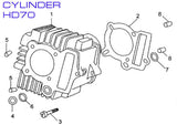 Square Cut Gasket for Cylinder Block - HD70 70cc - Kayo Fox 70 ATV - VMC Chinese Parts