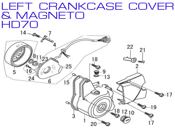 Stator Cover View Hole Cap and O-Ring - HD70 70cc - Kayo Fox 70 ATV - VMC Chinese Parts