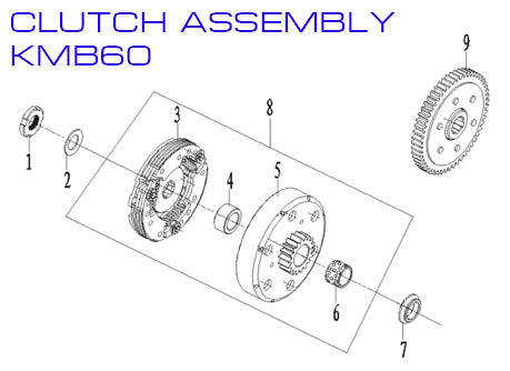 Primary Clutch Lock Nut - Zongshen ZL60 - Kayo KMB60 Dirt Bike - VMC Chinese Parts