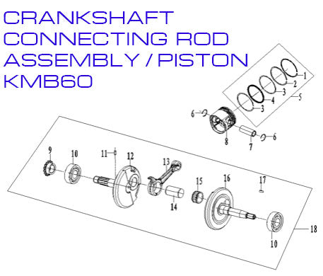 Crankshaft - Zongshen ZL60 - Kayo KMB60 Dirt Bike - VMC Chinese Parts