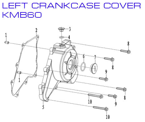 Crankcase Cover LEFT BACK - Zongshen ZL60 - Kayo KMB60 Dirt Bike - VMC Chinese Parts