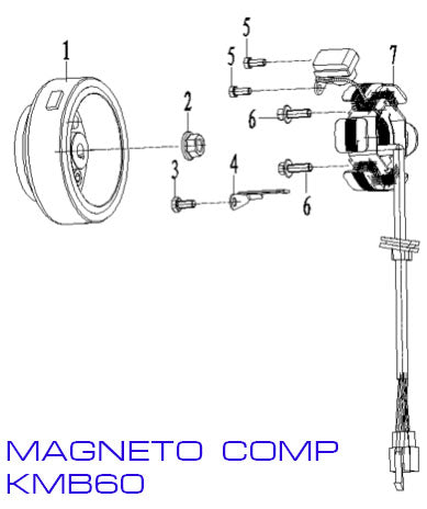 Stator Magneto Flywheel - Zongshen ZL60 - Kayo KMB60 Dirt Bike - VMC Chinese Parts