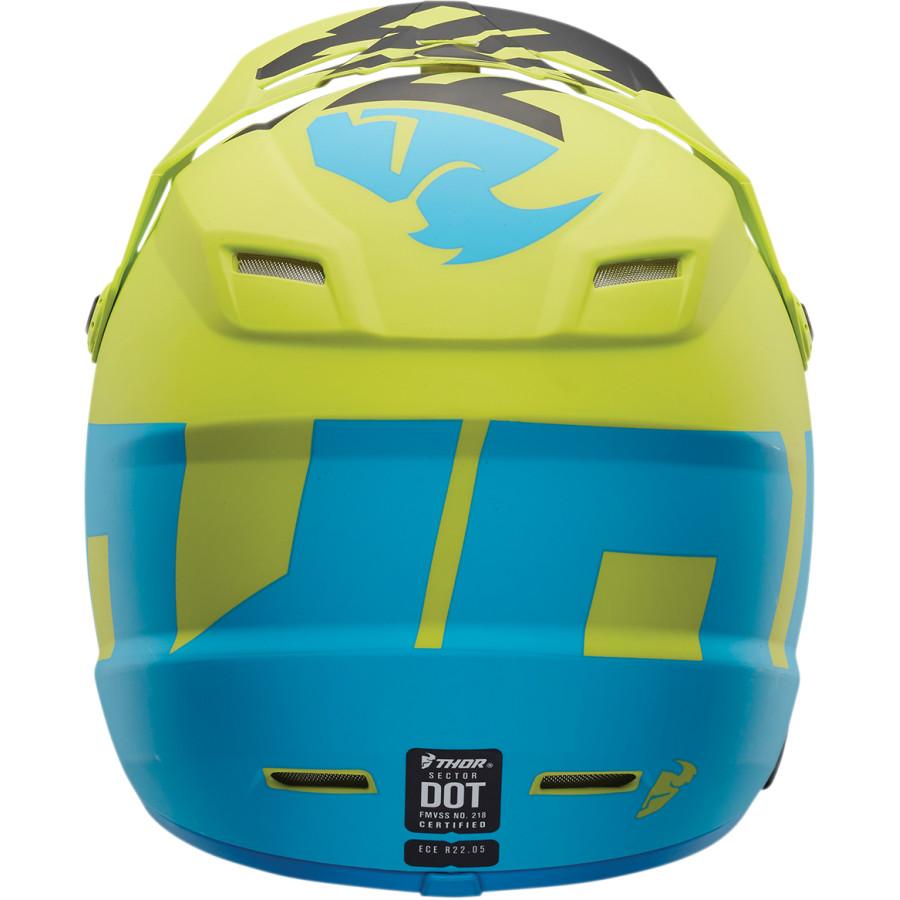 Thor Youth Sector Level Matte Electric Blue/Lime Helmet - VMC Chinese Parts