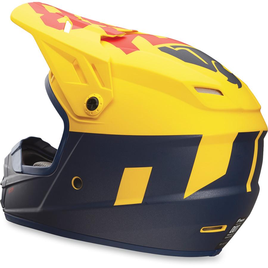 Thor Youth Sector Level Matte Navy Blue/Yellow/Red Helmet - VMC Chinese Parts