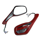 Scooter Rear View Mirror Set with Turn Signals - Red - VMC Chinese Parts