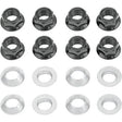 Bolt Motorcycle Hardware Flange Lug Lock Nut Set 10mm*1.25 - Black - 8 Pack - (2401-0820) - VMC Chinese Parts