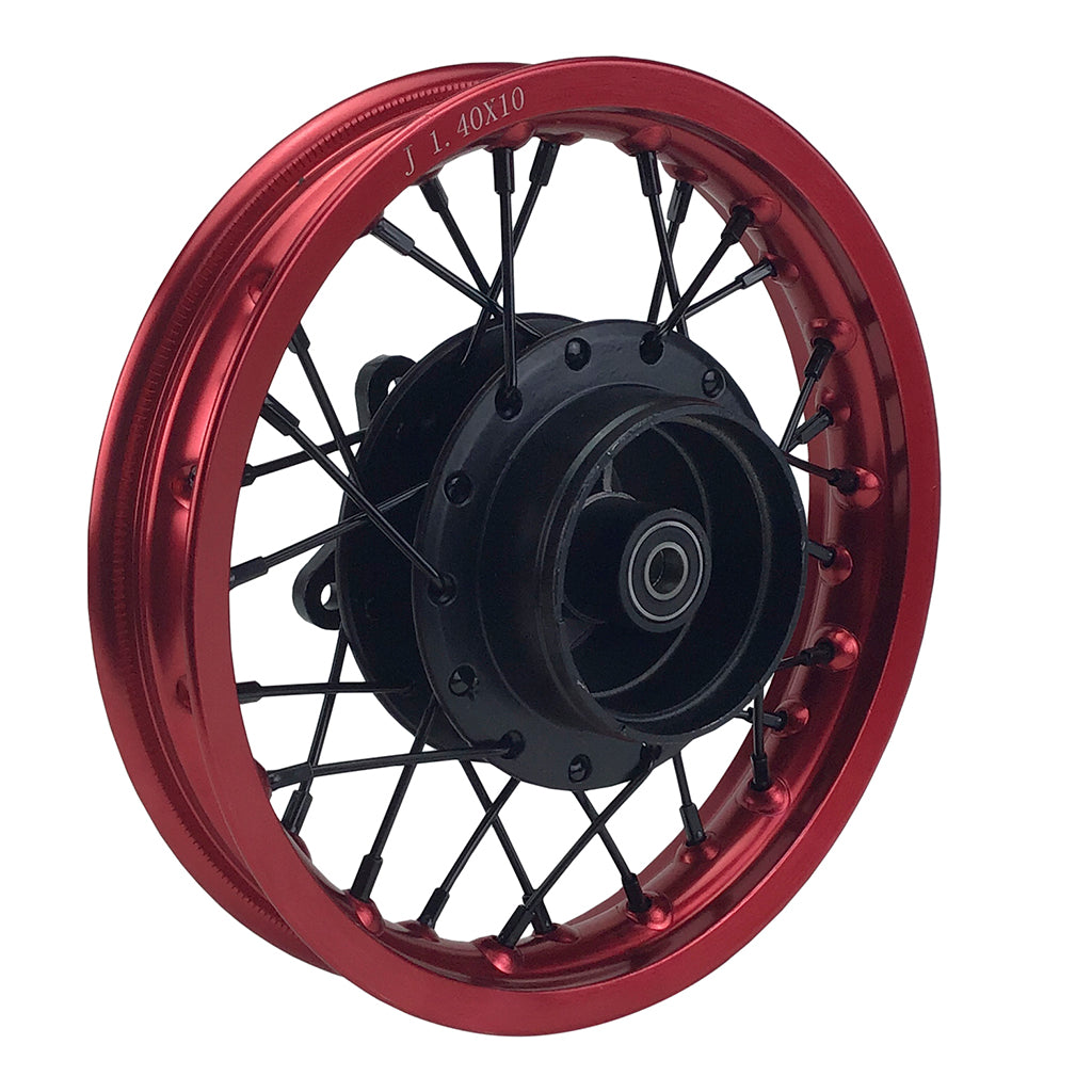 Rim Wheel - Rear - 10.0 x 1.4 Inch - 12mm ID - 28 Spokes - Tao Tao DB10 with Drum Brake - RED - VMC Chinese Parts