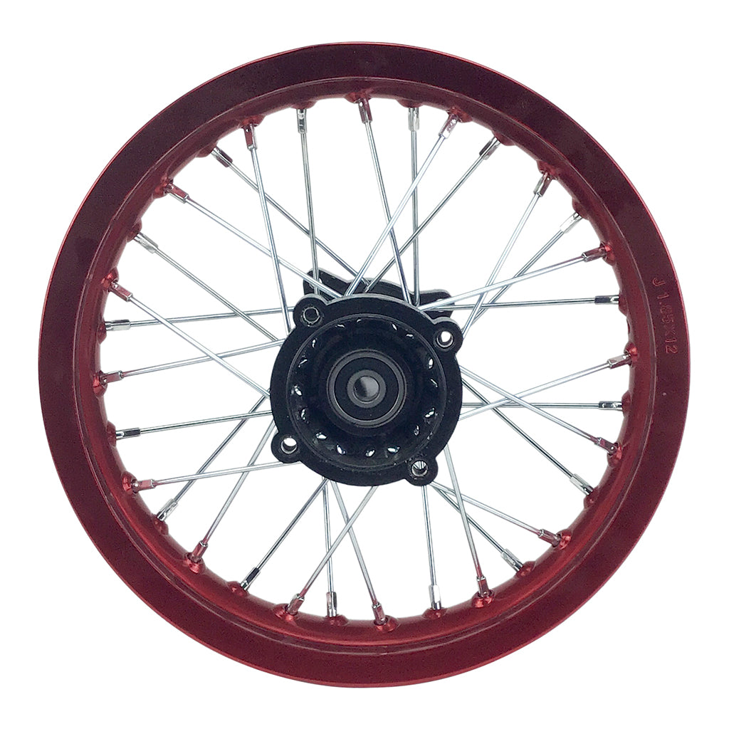 Rim Wheel - Rear - 12.0 x 1.85 Inch - 12mm ID - 32 Spokes - Dirt Bike - RED - VMC Chinese Parts