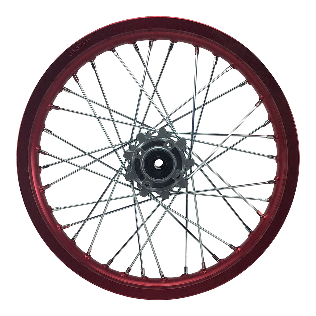 Rim Wheel - Rear - 16.0 x 1.85 Inch - 15mm ID - 36 Spokes - Dirt Bike - RED - VMC Chinese Parts