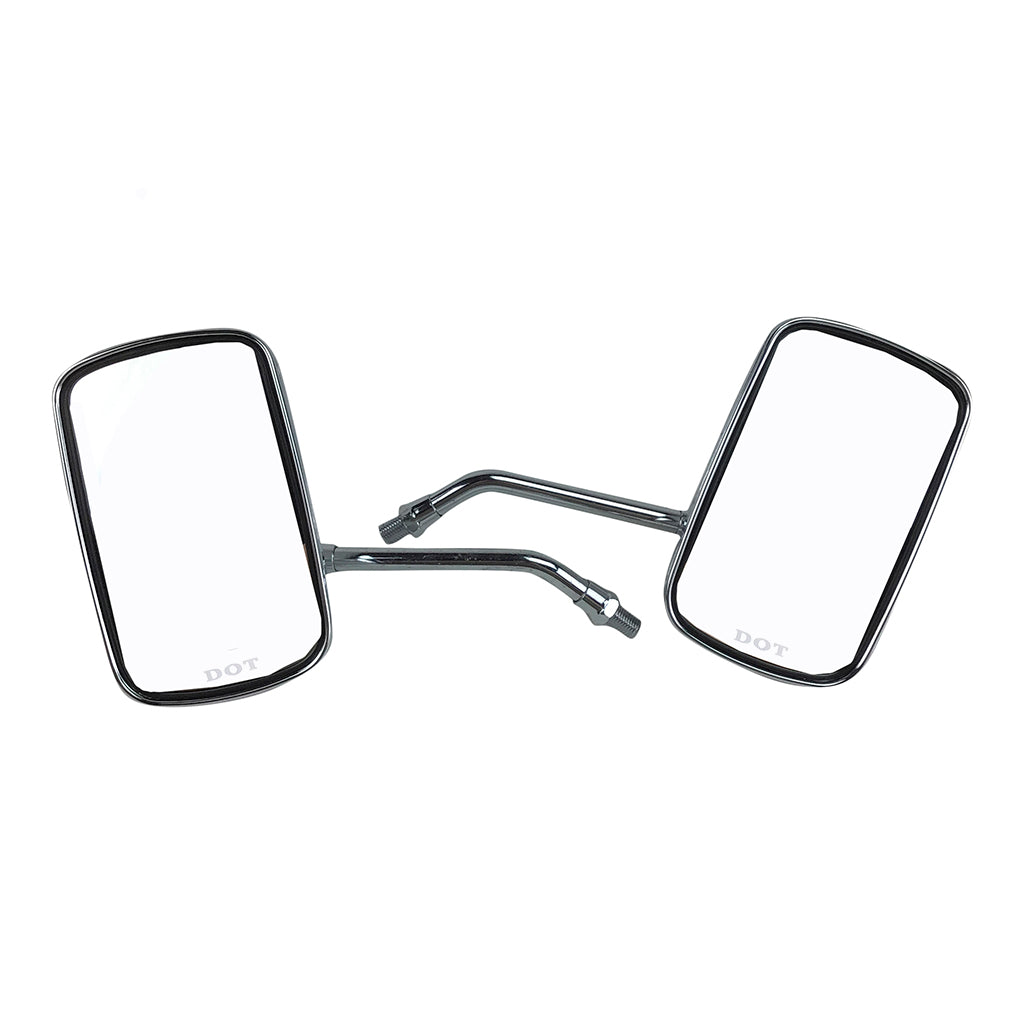 Scooter Rear View Mirror Set - Rectangular Chrome - Version 51 - VMC Chinese Parts