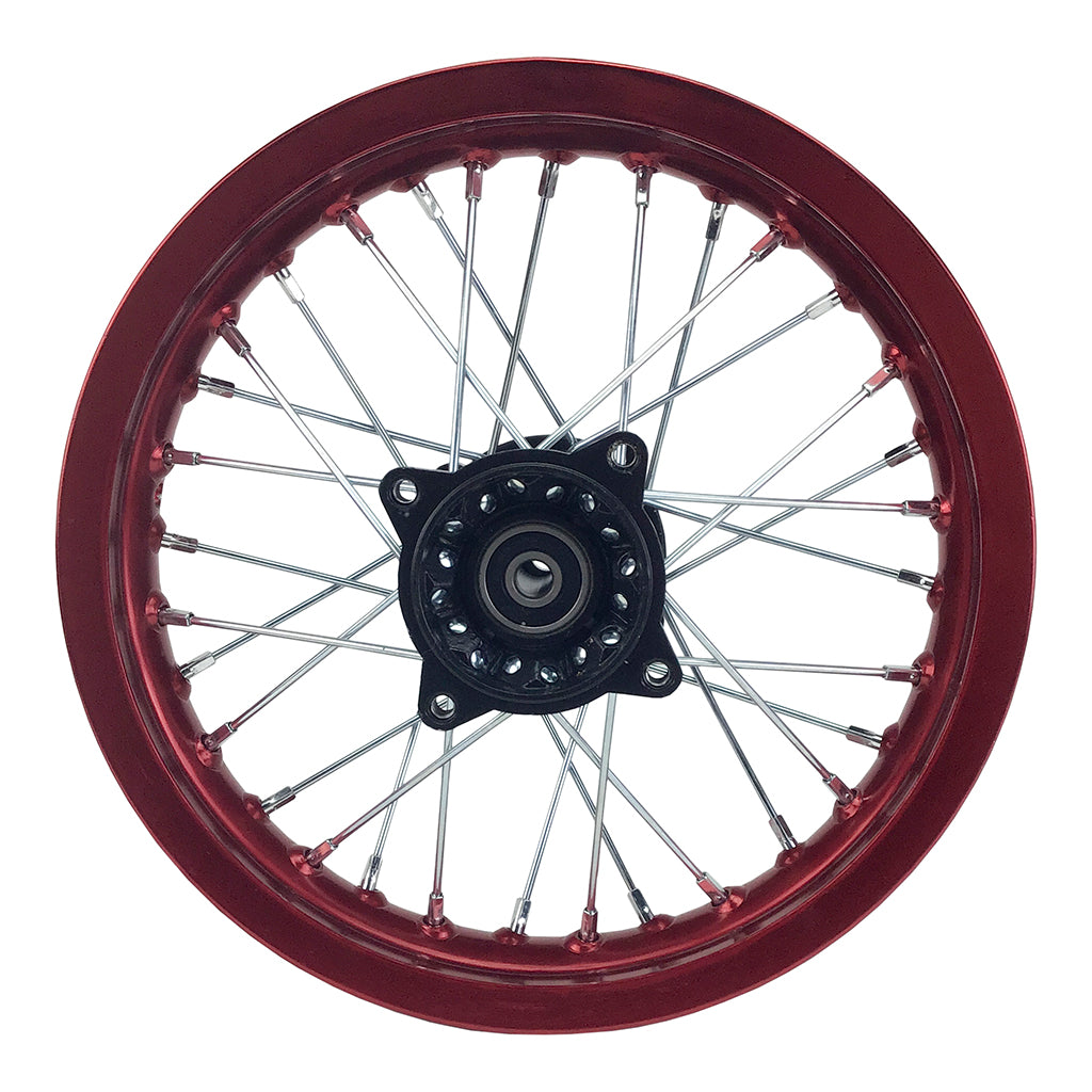 Rim Wheel - Rear - 12.0 x 1.85 Inch - 12mm ID - 32 Spokes - Dirt Bike - RED - VMC Chinese Parts