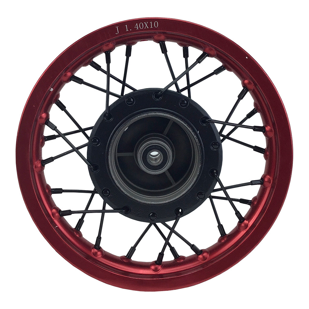 Rim Wheel - Front - 10.0 x 1.4 Inch - 12mm ID - 28 Spokes - Tao Tao DB10, DB20 - RED - VMC Chinese Parts