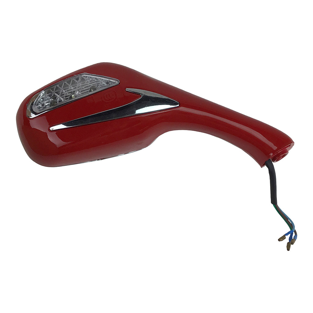 Scooter Rear View Mirror Set with Turn Signals - Red - VMC Chinese Parts