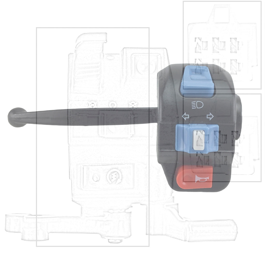 Handlebar Switch - 8 Wire - Left - 145mm Lever - Tao Tao Blade and Thunder Scooters - VMC Chinese Parts