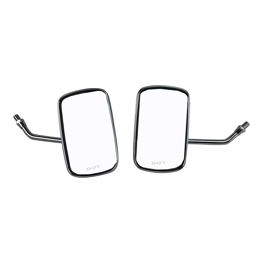 Scooter Rear View Mirror Set - Rectangular Chrome - Version 51 - VMC Chinese Parts