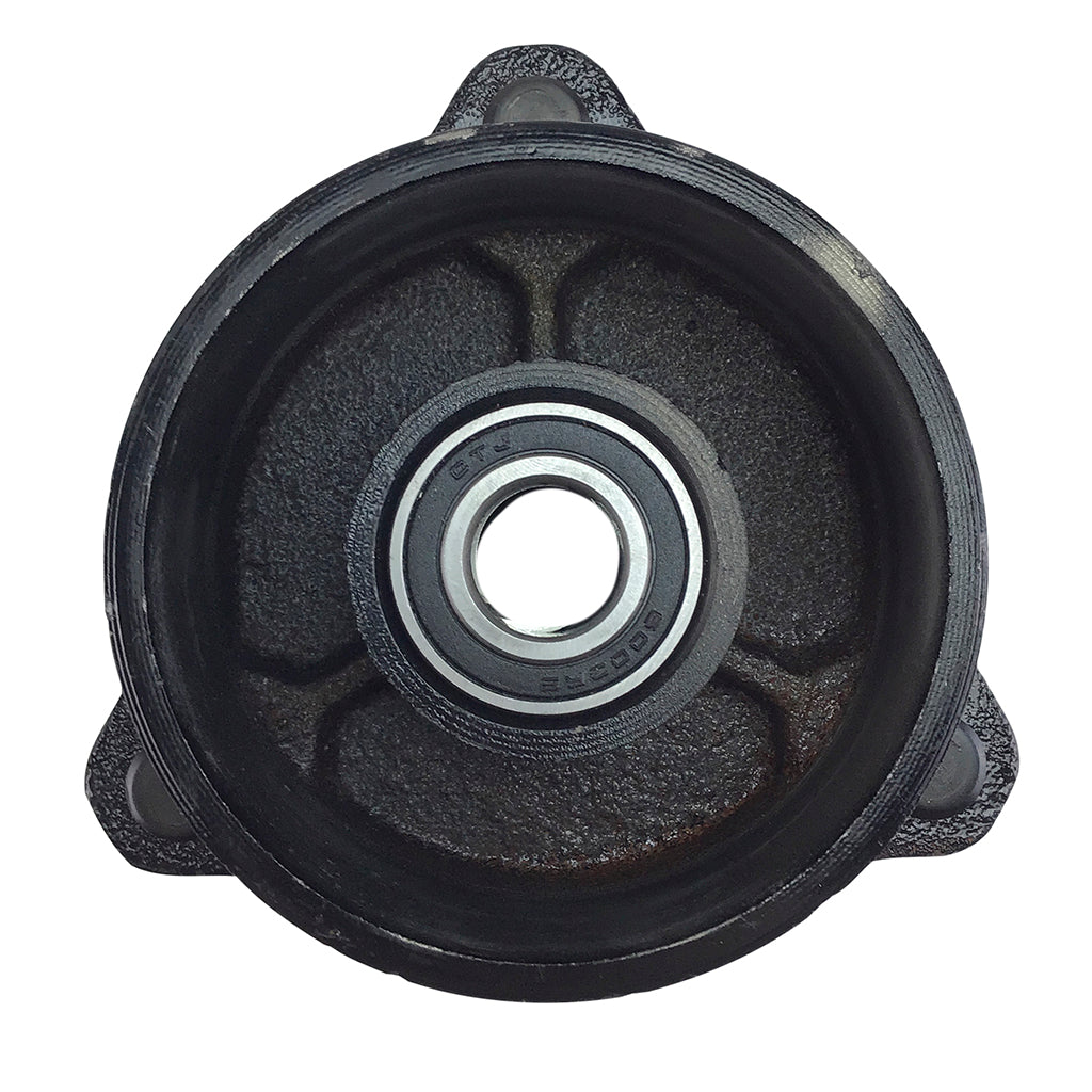 Brake Drum and Wheel Hub Assy - (3) 8mm Studs - Coolster 3050B, 3050D, 3125B, 3125R - VMC Chinese Parts