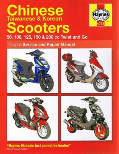 Haynes Scooter Manual - 4768 - Chinese Taiwanese and Korean - 50cc - 200cc - VMC Chinese Parts