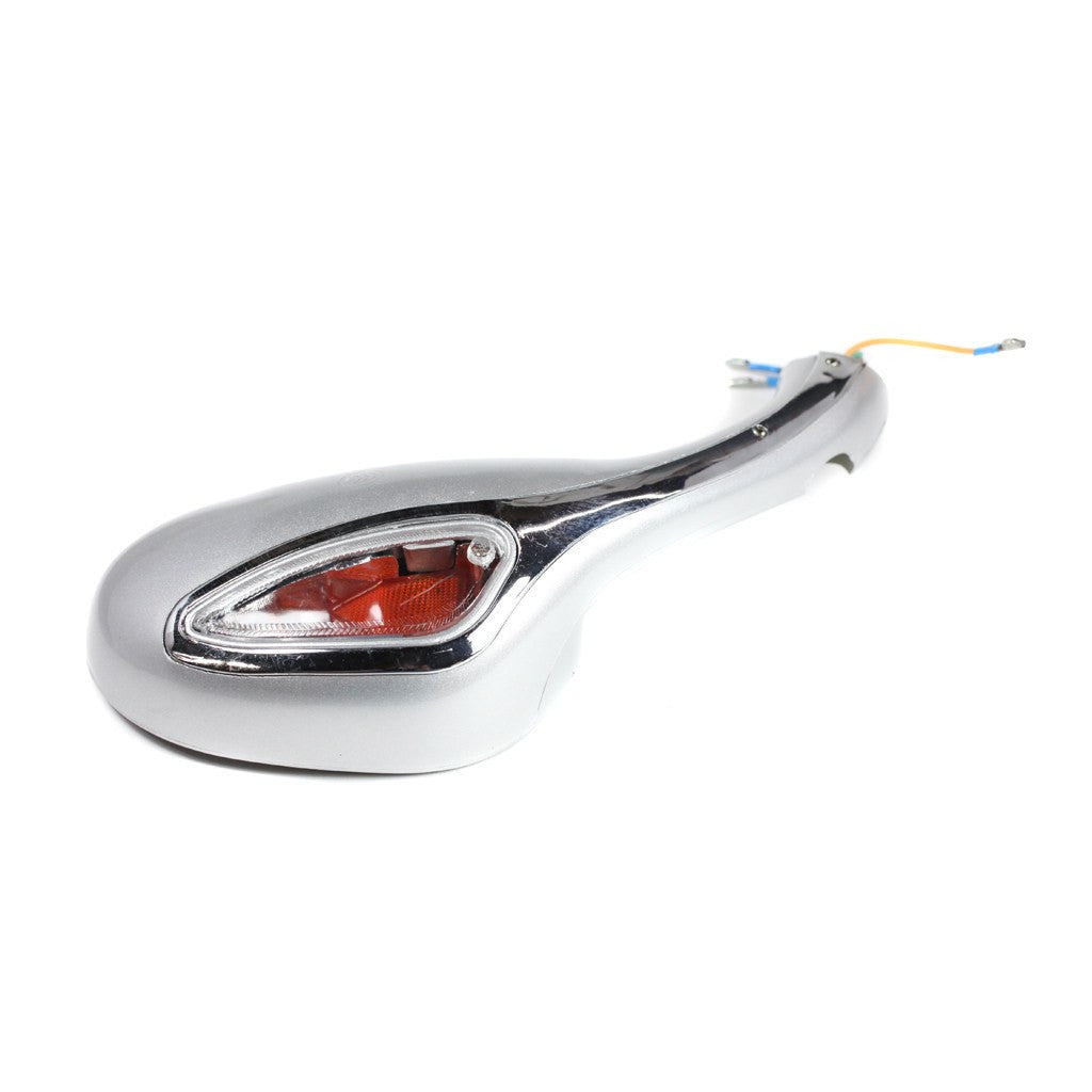 Scooter Rear View Mirror Set with Turn Signals - Silver - VMC Chinese Parts