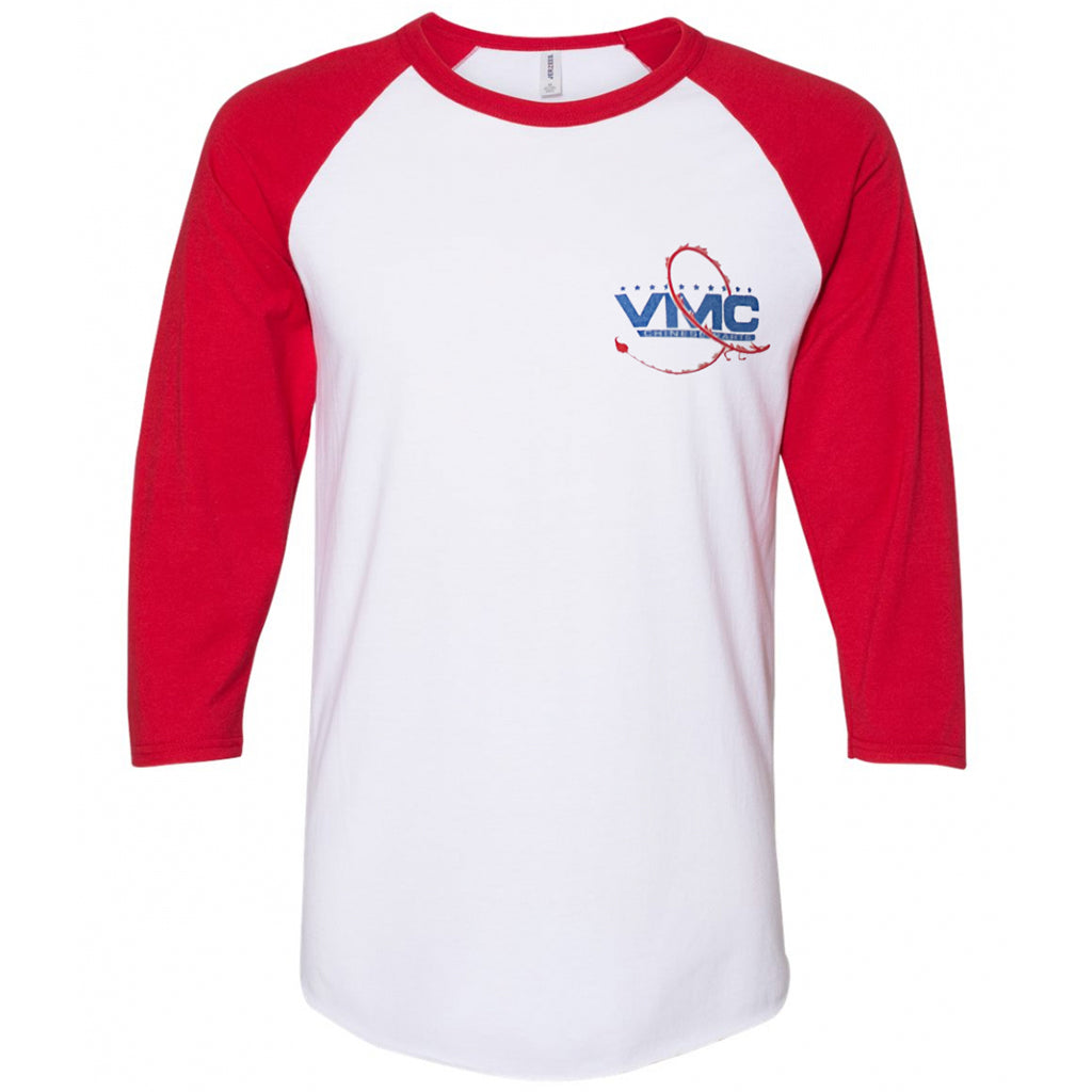 VMC Graphic Baseball Tee - Adult - White and Red - VMC Chinese Parts